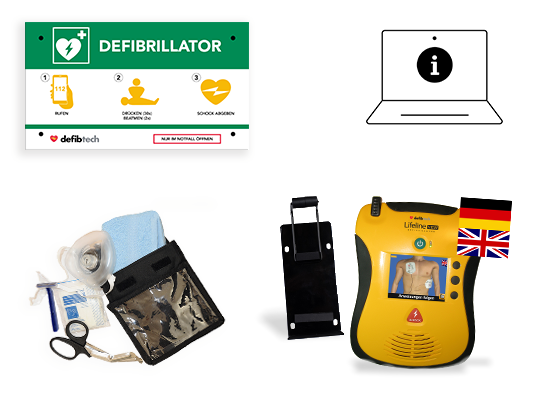 Kombipaket: Lifeline VIEW, Wandhalter, Notfalltafel und Safeset